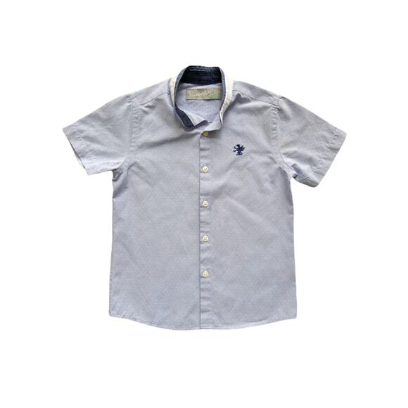 Next Blue Short Sleeve Button Down Shirt Size 5y - Picture 1 of 5